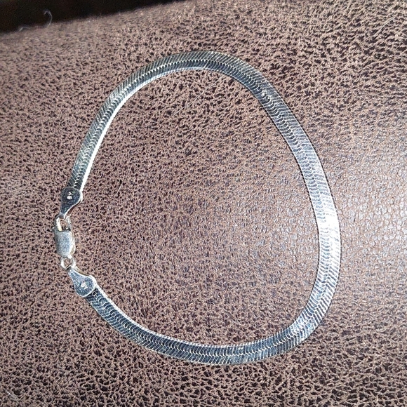 Vintage Jewelry - Vintage herringbone sterling silver bracelet acid tested and stamped